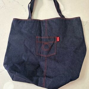 Jean Tote Bag - Campbell’s Soup Tag Blue Denim Classic Preppy Jean Western